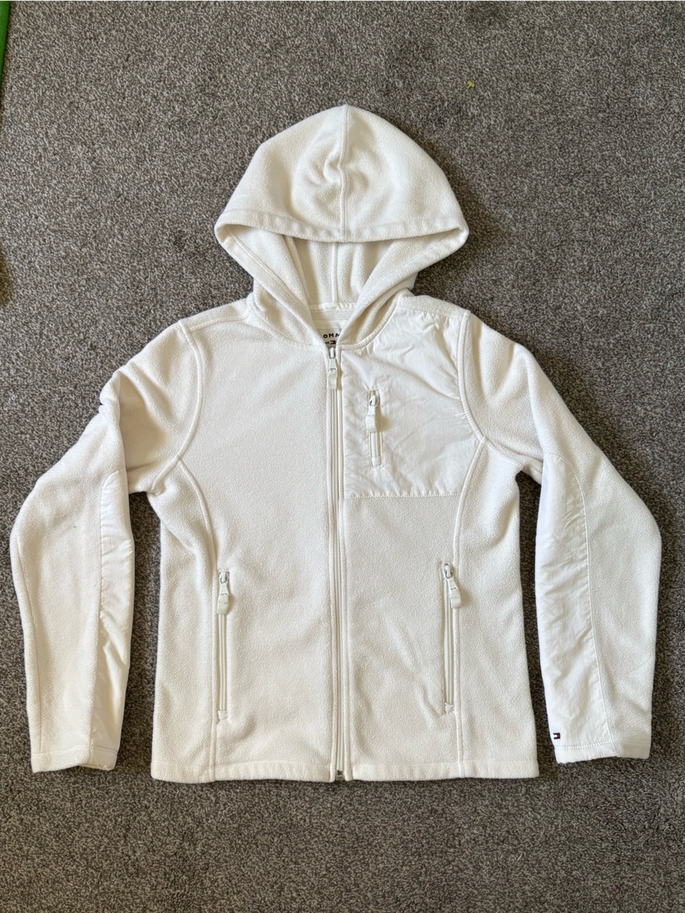 Tommy Hilfiger Kids Cream Hooded Zip-Up One Piece